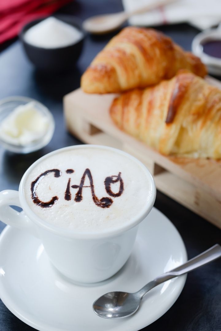 Breakfast, pastry and cappuccino design ciao, Mouthwatering Italian Food Phrases - The Proud Italian