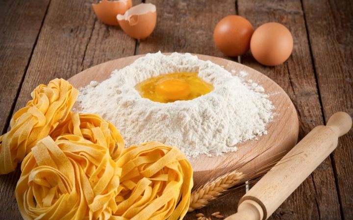 Flour and eggs for making fresh pasta, Who Brought Pasta to Italy - The Proud Italian