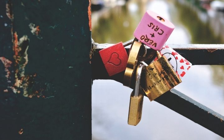 Love locks on the bridge rail - The Proud Italian