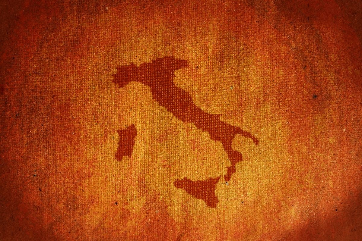 Italy map canvas