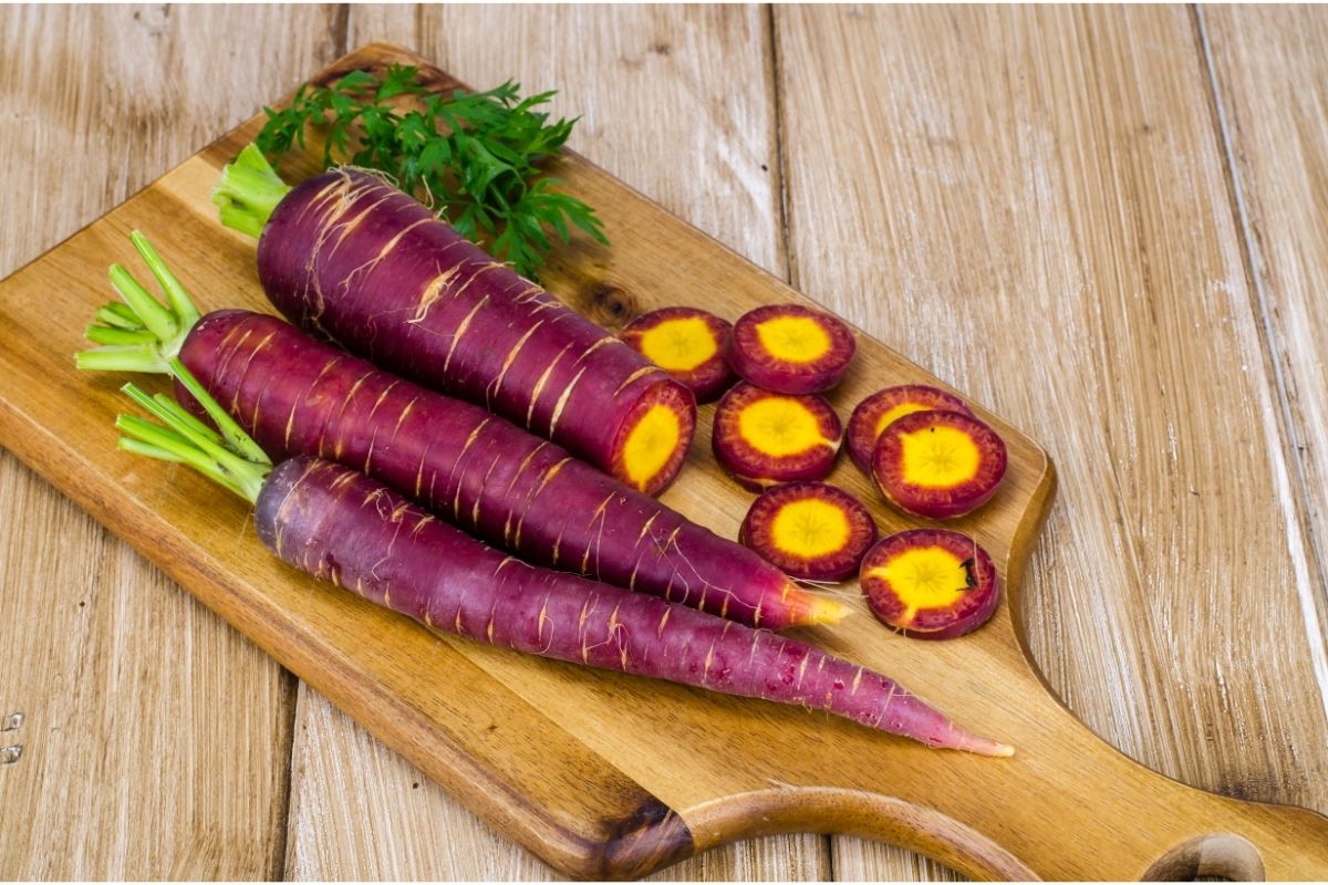 Sliced purple carrot
