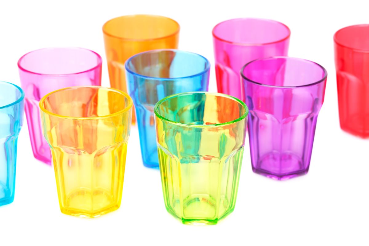 Colorful plastic glasses