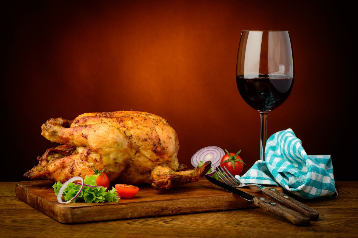 roasted chicken and red wine