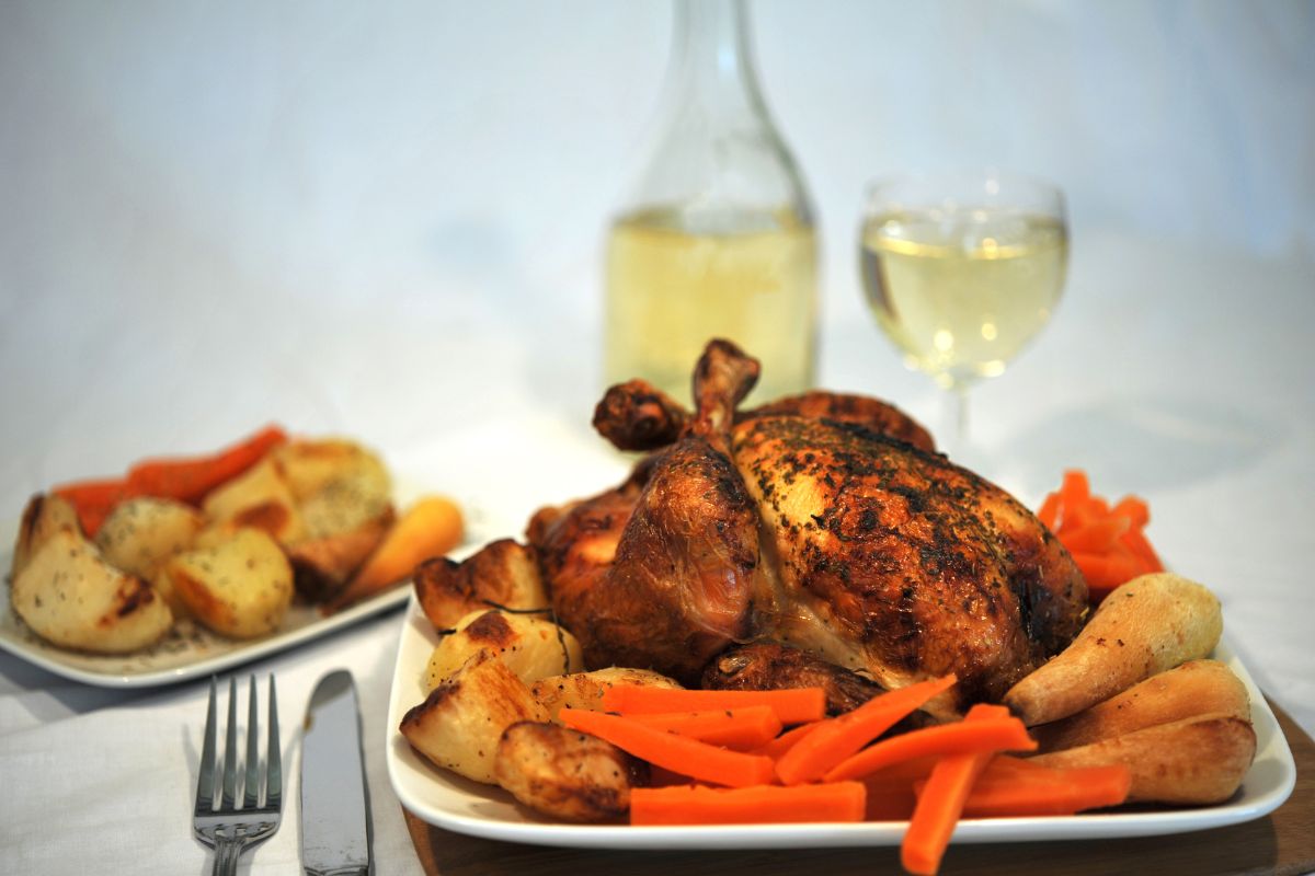roasted chicken and white wine