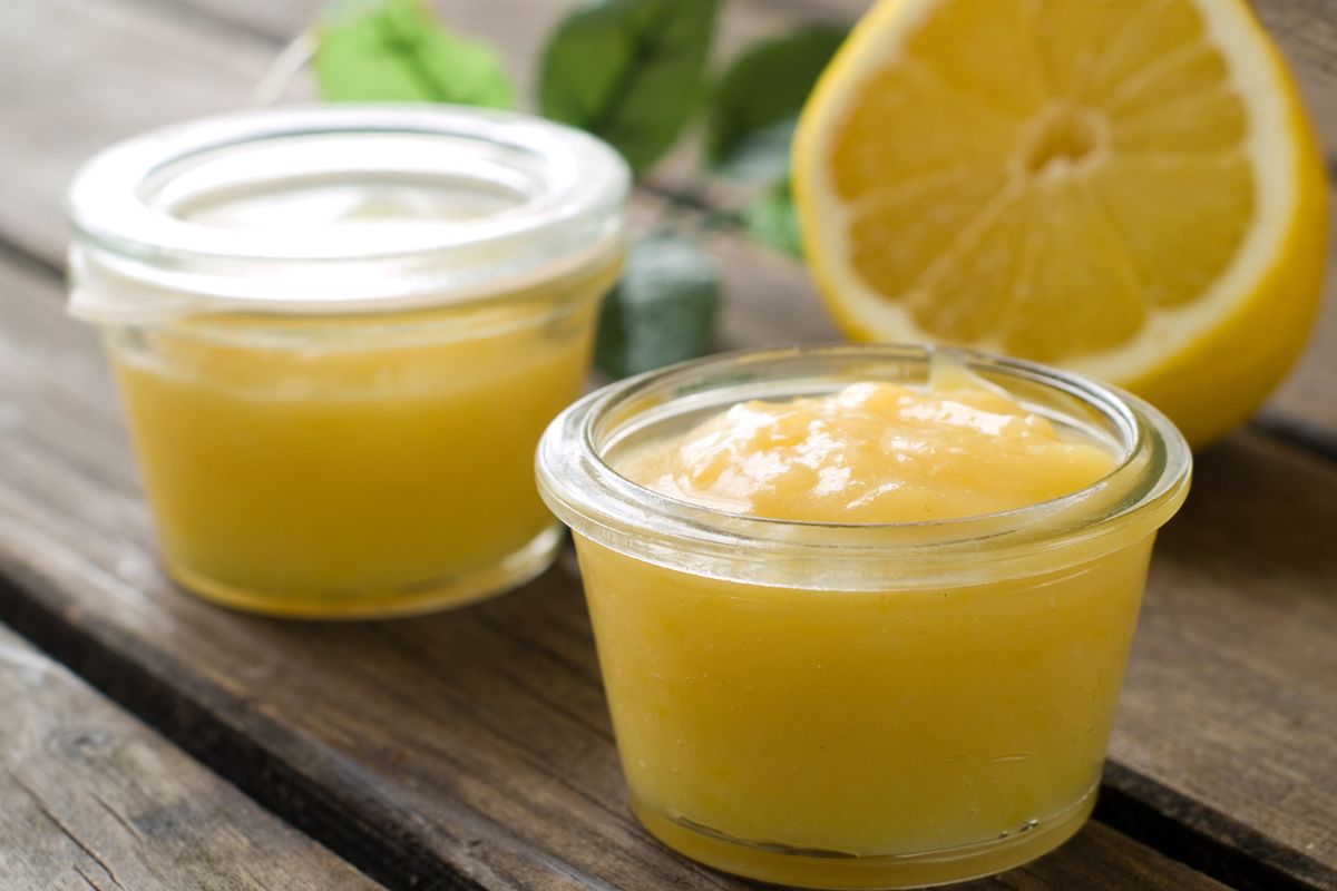 Lemon Curd in glass jar